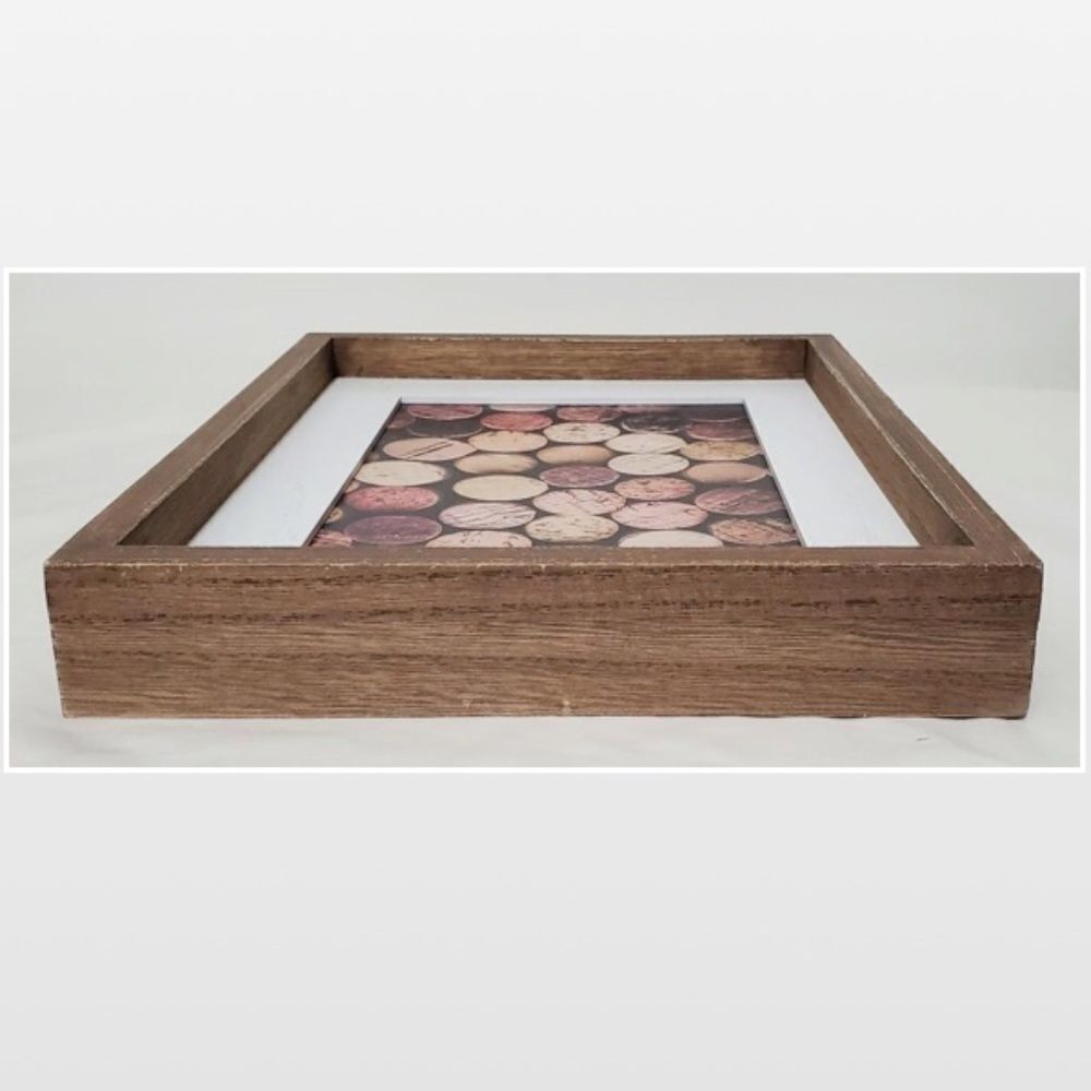 New Room & Retreat Wall Art Wine Corks Wood Framed Brown Picture Box Sign Décor - Picture 7 of 14